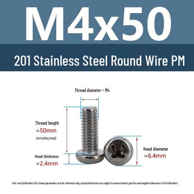 Yigu Yigu Stainless Steel Phillips Round Head Machine Screws M2-M8