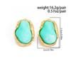 New Fashion 8 Color Retro Inlaid Resin Irregular Stud Earrings for Women Elegant Geometry Acrylic Piercing Earrings Boho Jewelry