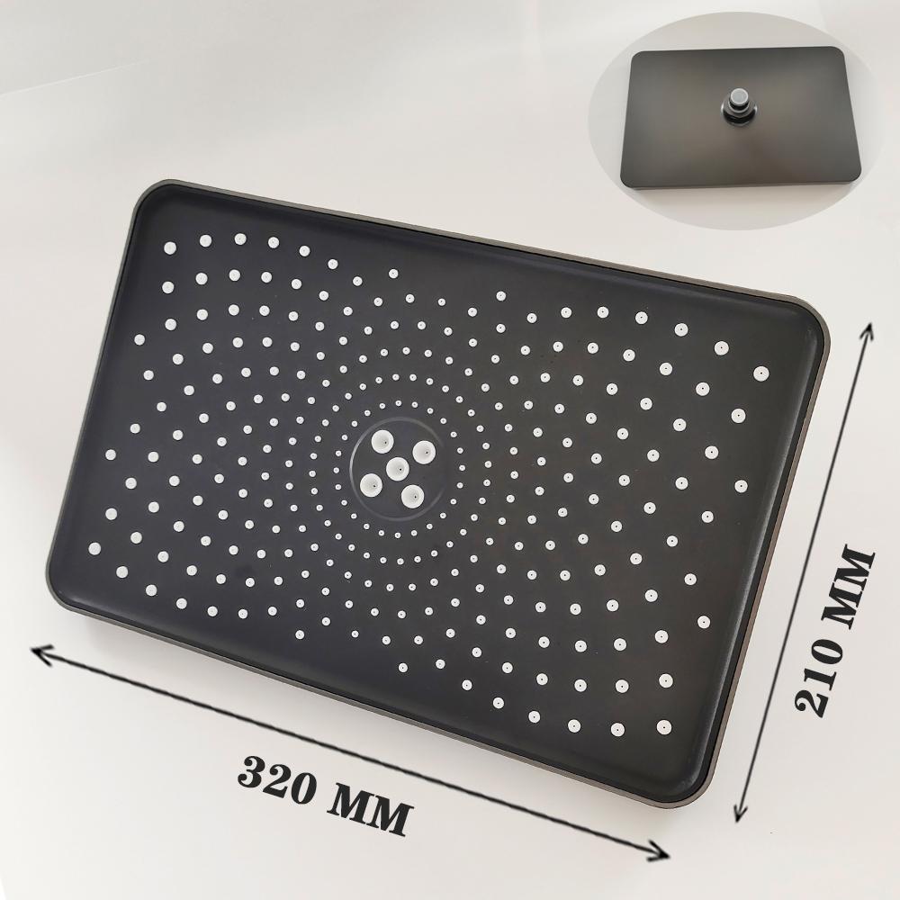 320mm Big Panel Large Flow Supercharge Rainfall Ceiling Mounted Shower Head Sliver High Pressure Abs Thicken Bathroom Shower