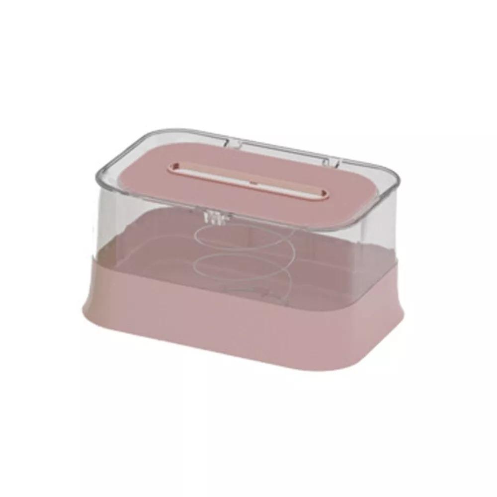 Langlebige durchsichtige Plastik-Taschentücherbox, stanzfreier Papierhalter, Klebe-Aufbewahrungsbox für große Kapazität, Badezimmer