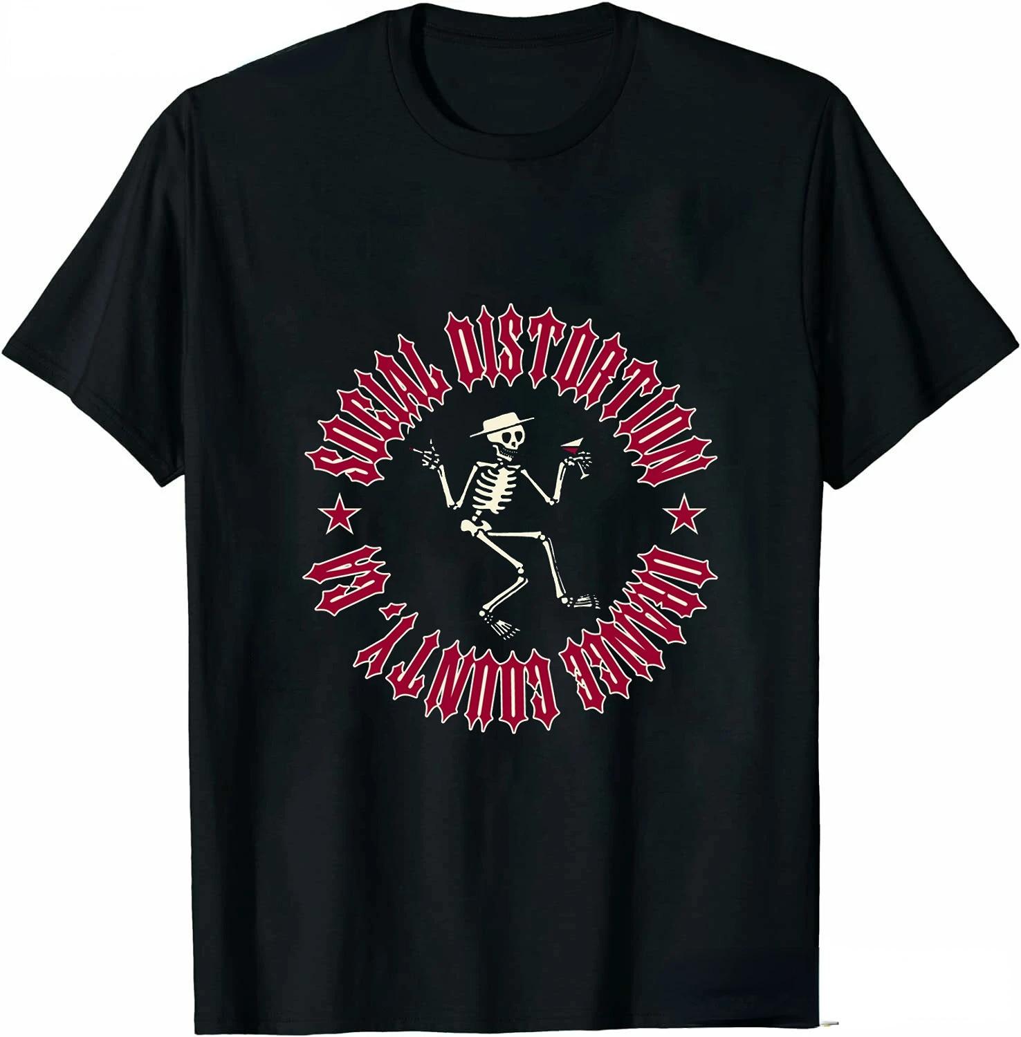 

Чоловічий одяг Social Distortion Крилате колесо Футболка Ланцюг Футболка для чоловіків Вуличний хіп-хоп стиль Футболки Вільні топи Streetwear L