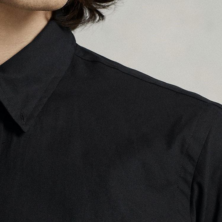 Polo Ralph Lauren FW23 Solid Color Casual Small Logo Embroidered Single-Breasted Long Sleeve Shirt Men shirts Black 710816538-002
