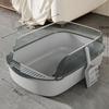 Cat Kitty Litter Pan Semi Enclosed Supplies High Sided Open Top