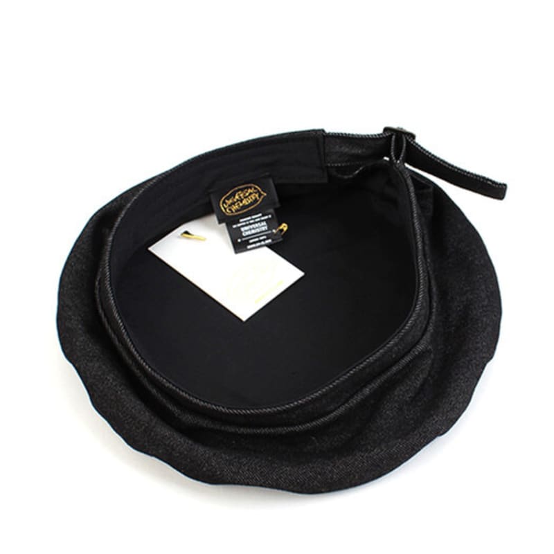 Universal chemistry Belted Washing Black Denim Beret Beret