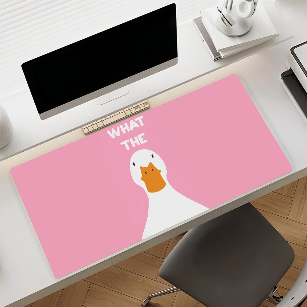 Cartoon What the Duck Mouse Pad Non-slip Rubber Gamer Balance Computer Mat Decoracion Deskmat Laptop Office Large
