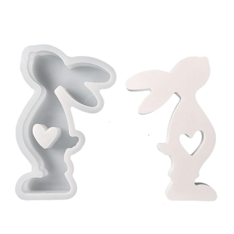 

Easter Rabbit Silicone Mold 3D Heart Rabbit Candle Mold DIY Aromatherapy Candle Making Tool Resins Gypsum Mold Birthday