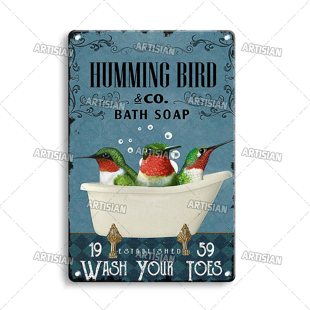 Artisian Bathroom Metal Sign Washing Room Tin Poster Toilet Decorative Plate Bath Soap Wall Decor Garage Bar Pub Club Hotel Cafe