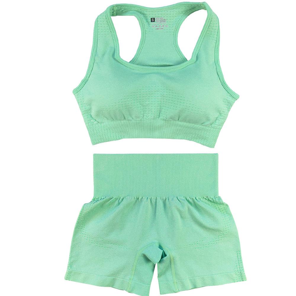 Seamless Two-Piece Racerback Tank & Shorts Yoga Set for Women
