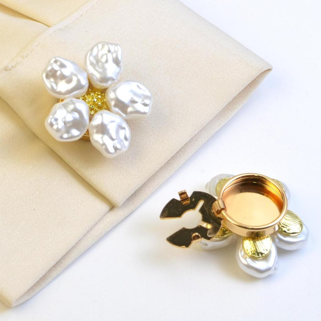 Button Covers Flower Faux Pearl Alloy Crafts Accessories Pearl Jewelry Button Covers for Formal Banquet Occasions Home Offices