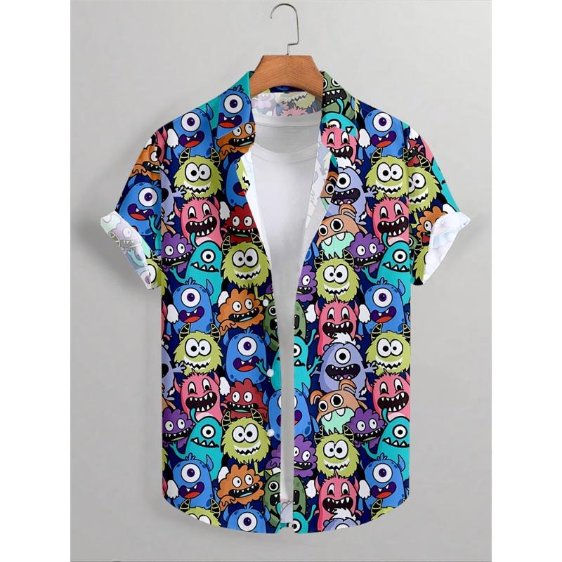 Hawaïaanse Heren Korte Mouw Shirts Strandshirts Heren Shirts Grote Herenkleding Cartoon Dierlijke Patronen Los En Ademend