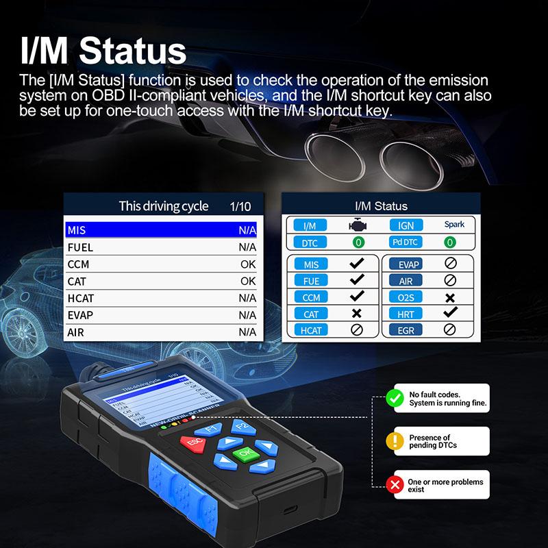 OBD2 Car Scanner Diagnostic Tool Check Engine Fault Code Reader Mode 6,Mode 8 & I/M 24-inch Screen Diagnostic Scanning Tool