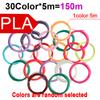 Colored PLA Filament for 3D Pen Printing 32 Colors 25M 30M 36M 50M 100M 200M Safe Plastic Refill for 3D Children's Printing Pen
