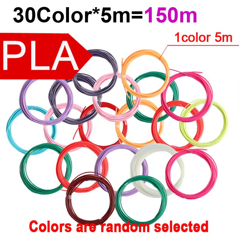Colored PLA Filament for 3D Pen Printing 32 Colors 25M 30M 36M 50M 100M 200M Safe Plastic Refill for 3D Children's Printing Pen