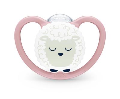 NUK Space Knight Sheep Pacifier for Babies Includes Disinfectant Perfect for Nighttime Perfect for Preparing for Newborns 0-6 Months, Rash-Resistant