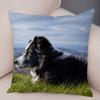 Cute Scottish Border Collie Pillowcase Dog Print Decor Pet Animal Cushion Cover Sofa