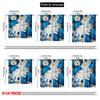 2D Flat Printing 2pcs Window Treatment Curtains Blue Butterflies White Flowers Digital Printed Polyester Drapes Festive Wall