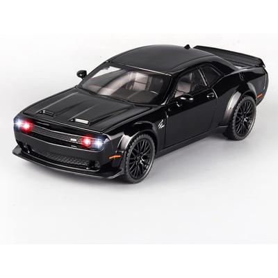 1/32 Dodge Challenger Hellcat Die Cast Metal Oyuncak Arabalar, Işık ve Müzik ile Geri Çekin Hellcat Araba Hellcat Oyuncak Araba Koleksiyon Model Arabalar