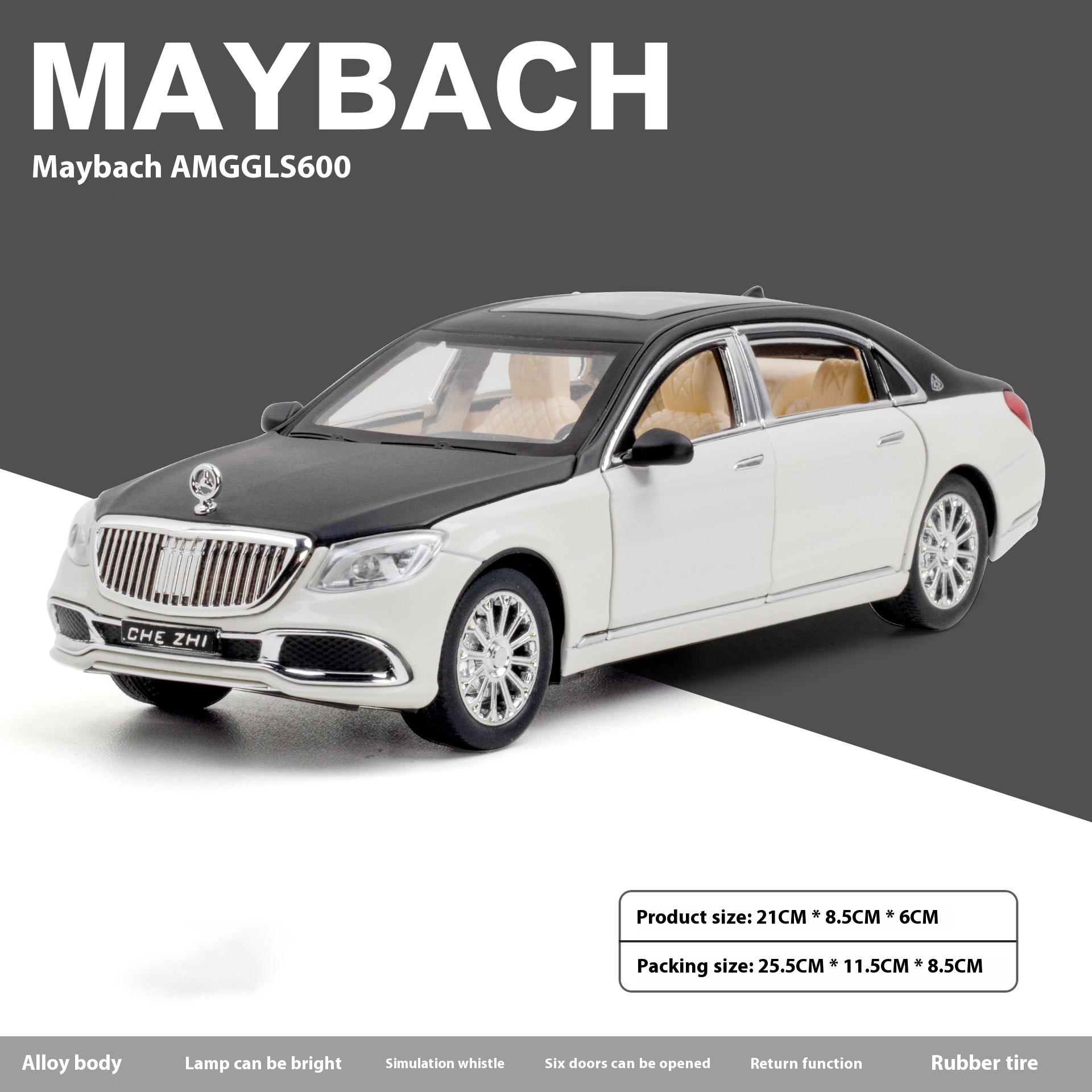 

1:24 Mercedes Benz Maybach GLS600 Luxury Car Alloy Metal Diecast Model Car Collection Decoration Ornament Sound & Light Toy Gift