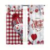 Classic Christmas Snowmen Checkered Pattern Printed Curtains Pole Bag Home Decoration Room Curtain Made Of Polyester