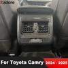 For Toyota Camry 2024 2025 Carbon Fiber Car Armrest Box Rear Air Condition Vent Outlet Cover Trim Interior Mouldings Accessories