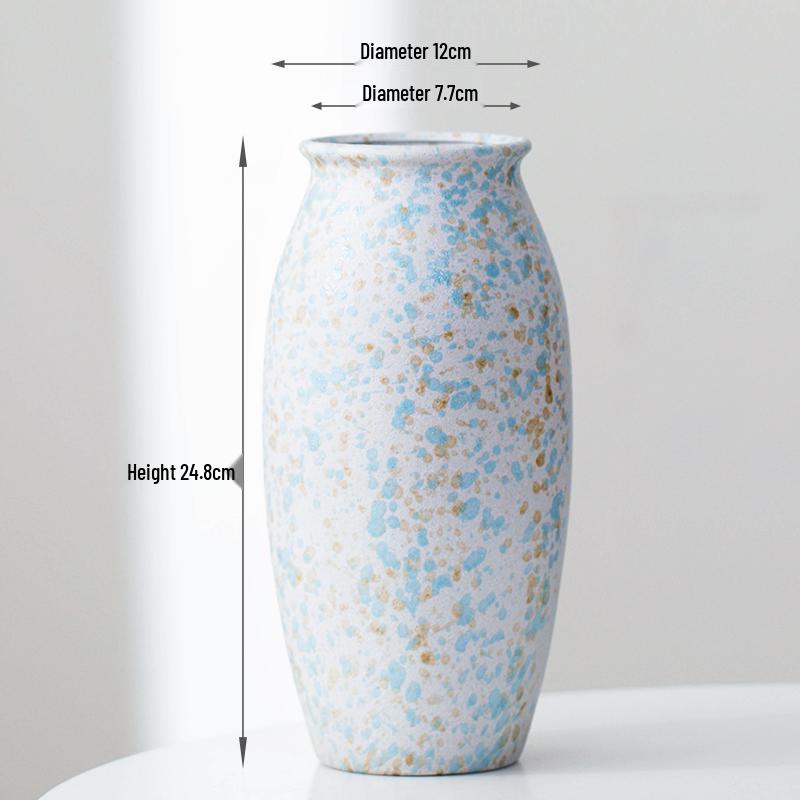 Minimalist Kiln-Fired Ceramic Vase: Home Living Room Decor for Fresh or Dried Flowers