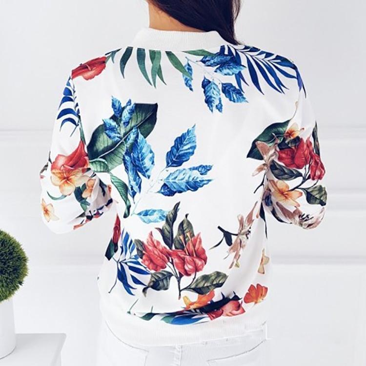 GMXIA Women's Vintage Casual Floral Print Spring Autumn Long Sleeve V-Neck Jackets & Coats