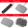 Aluminum Long Handle Brush with Replace Pad Windshield Window Cleaner Brush Multi-Purpose Glass Cleaning Brush Kit Cleaning Tool