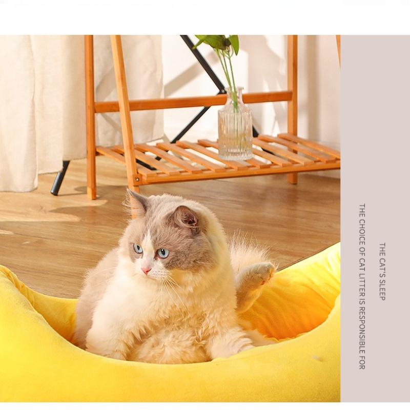 Banana Shaped Doghouse Pet Sofa Bed Washable Durable and  Boat Shaped Cat Beds Fully Filled and Not Easily Deformed Easy To Maintain Pet Accessories