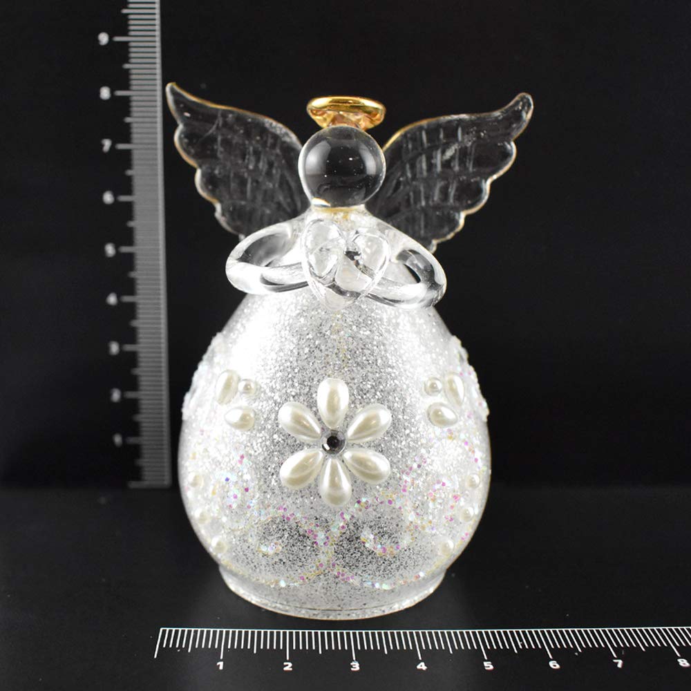Four Cart Cute Handmade Glass Champagne Angel Bells (Set of 6)