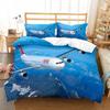 3D Bed Linen Airplane Blue Sky Printed Queen Size Bedding For Boys Kids Aircraft Duvet Cover Set Planes Home Textile De Bedding