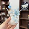 Handcrafted Ceramic Flower Figurine Set: Cute Table Ornaments for Living Room Decor.