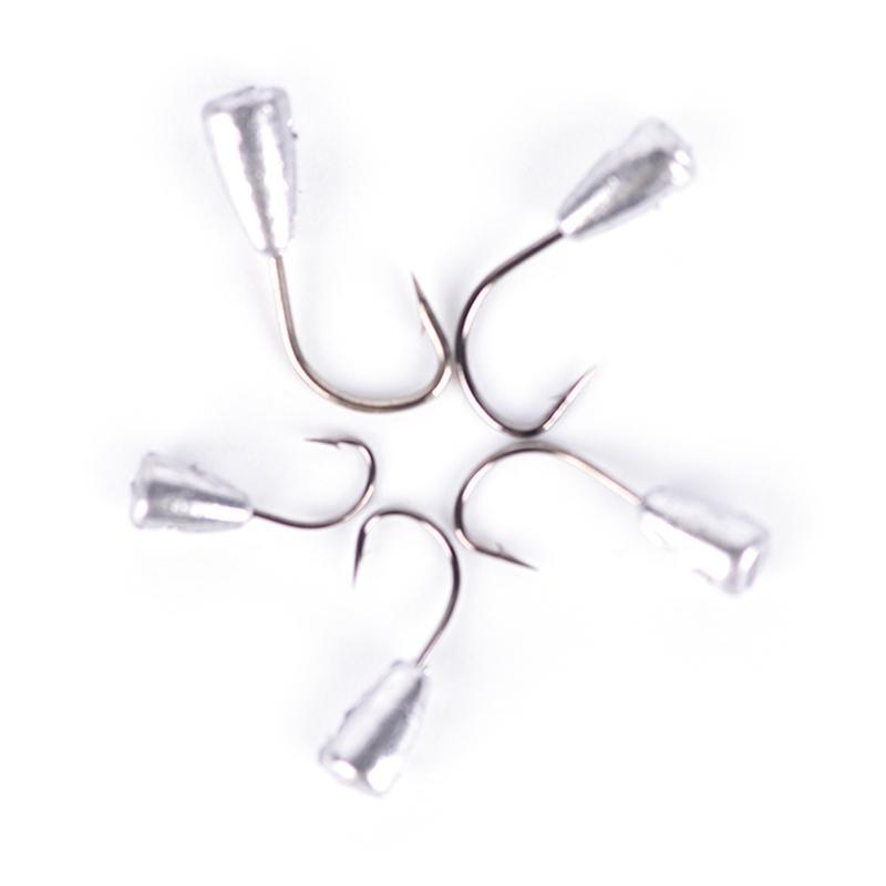 10/50X Overturned Hook Titanium Tungsten Barbed Fishhook Tin Jig Head Stand Hook