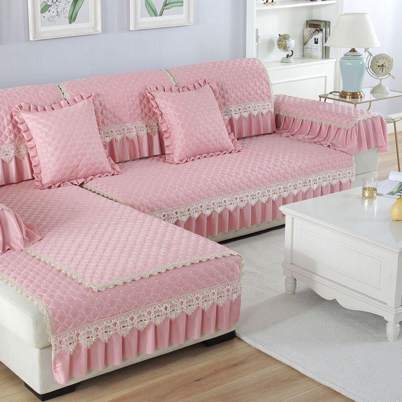 

Современные кружевные однотонные диванные подушки, противоскользящие чехлы для диванов, украшения для дома, пылезащитные диванные полотенца, чехлы на все времена года 70*70cm