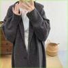 Large size cardigan simple and versatile lazy style soft waxy medium and long hooded sweater jacket women's new autumn and winter models