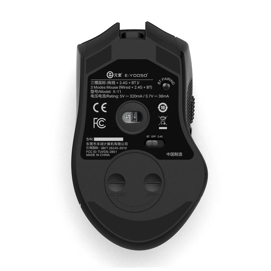 Wireless Gaming Mouse with RGB 9 Programmable Macro Side DPI Wireless and Wired Professional Gaming Mouse e-Element 2.4G Backlight, Buttons,