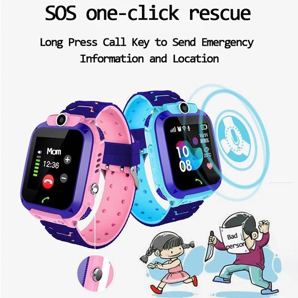 Q12 Kids Smart 2G Call Phone Watch - Waterproof GPS Monitor SOS Tracker for Boys Girls Child Sports