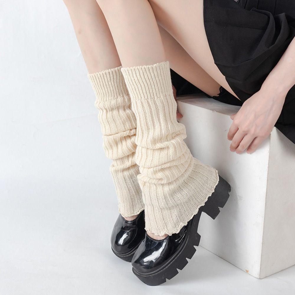 Thickened Lolita Leg Warmers Crochet Pattern Middle Tube Socks  Spring, Autumn and Winter