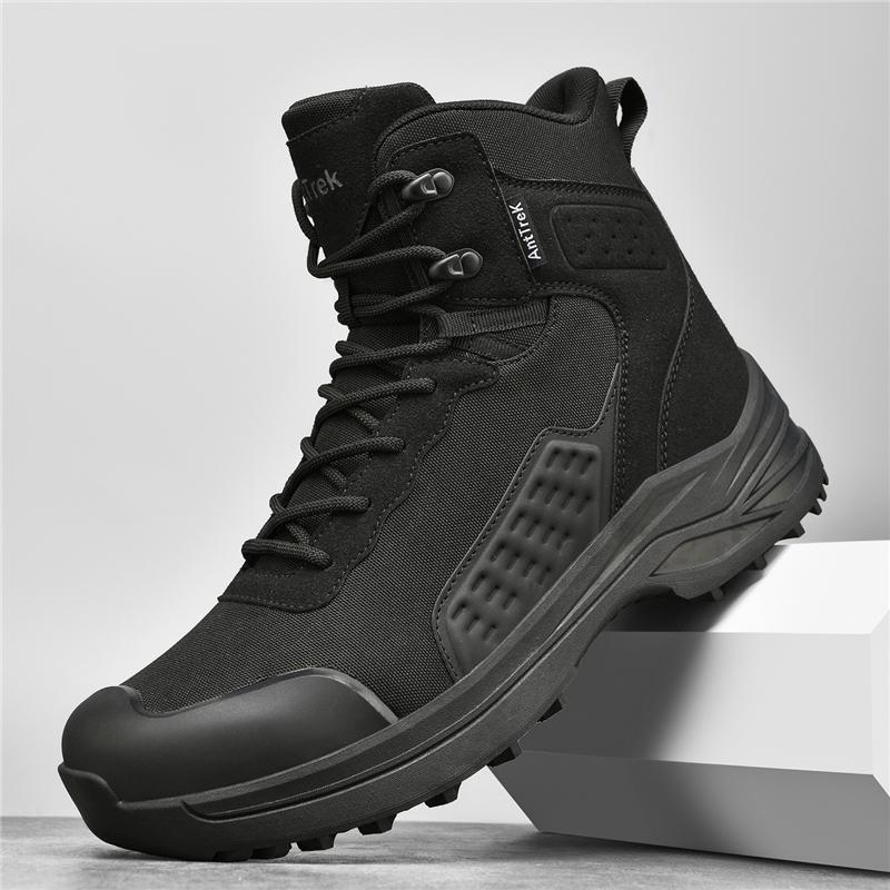Men High-top Hiking Sneakers Wear-resistant Tactical Boots Non Slip Outdoor Sports Shoes for Trekking Camping Big Size 39-47