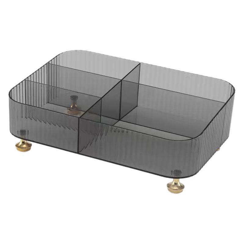 Eleganter Make-up-Organizer aus Acryl: Transparente Aufbewahrungsbox mit Fächern für Lippenstift und Pinsel