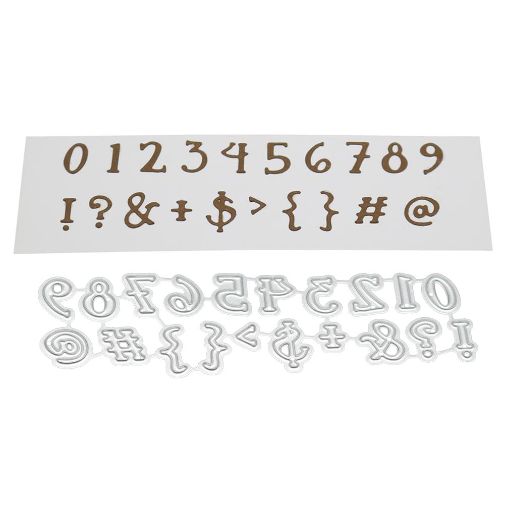 Digit Symbol Frame Metal Silvery Stencil Embossing Cutting Dies For Diy Scrapbooking Paper Album Cards Making