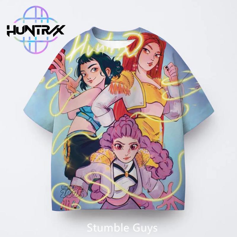 Modă Casual de Vară Copii Kpop Vânătorii de Demoni 3D Desene Animate Mânecă Scurtă Băieți Fete Tricou Haine Anime