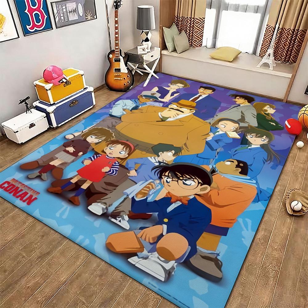 Detective Conan Anime Character Collection Theme Rug Thick Nonslip Carpet For Kids Bedroom Play Area Home Party Decor Great Holiday Gift