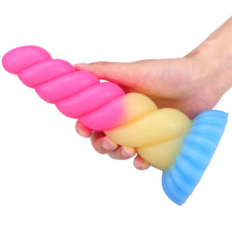 Women's Hemp Rope New Anal Plug Special-shaped Silicone Penis Soft Mixed Color Simulation Masturbator