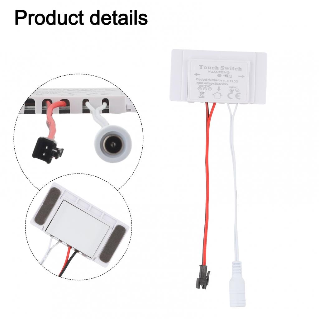12V 5A Berührungssensor-LED-Schalter 60W für Glas- und Spiegelbeleuchtung, Einzelknopf