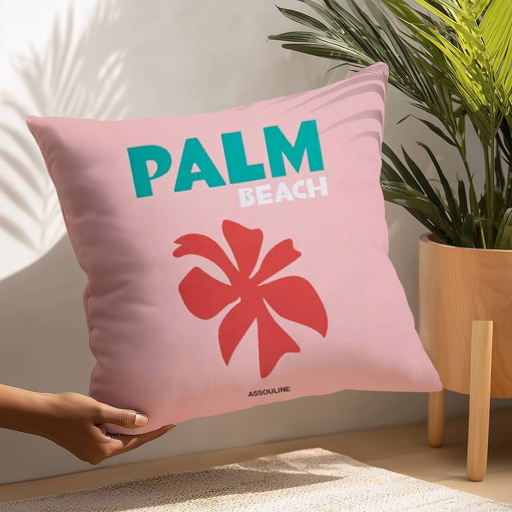 Summer Travel Series Pillow Case Plush Fabric Soft  Pillowcase Double Sided Print Cushion Cover Household Gifts