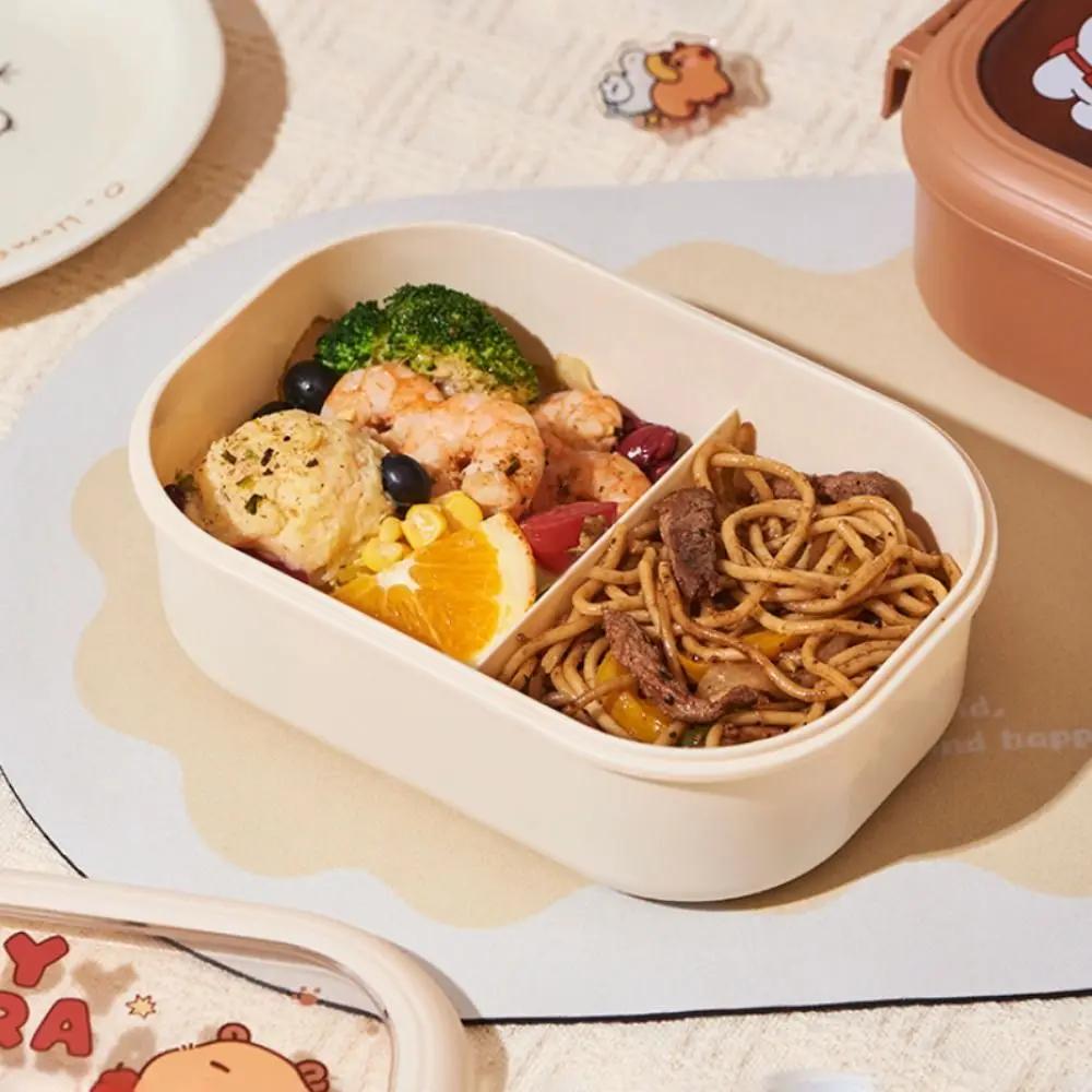 New Capybara Lunch Box Grid Leak Proof Meal Boxes Seal 1320ml Large Capacity Crisper for Outdoor Picnic School
