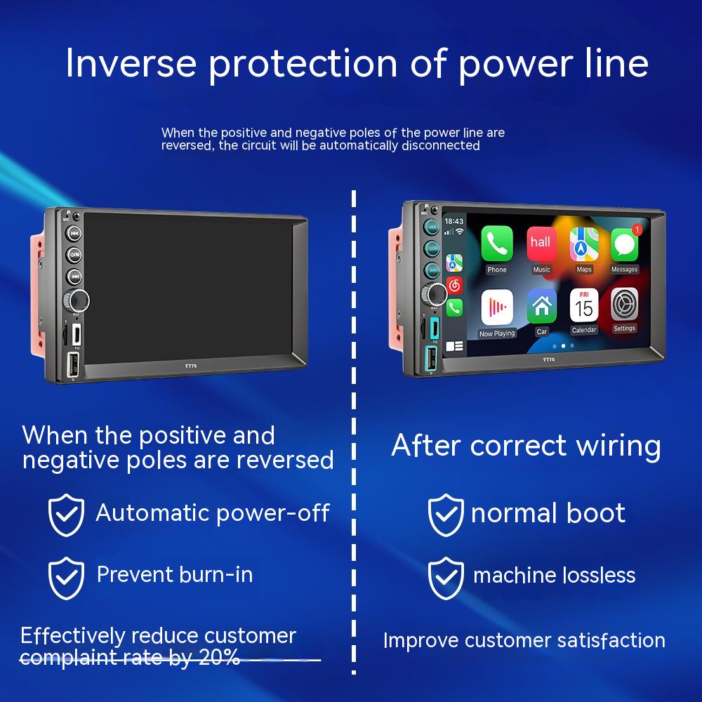 

7-дюймовый автомобильный MP5-плеер HD Bluetooth реверсивное изображение все в одном проводная беспроводная связь