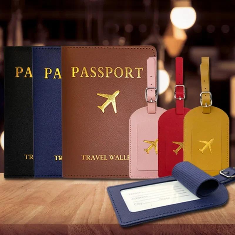 Etiqueta de Bagagem Fofa de Couro PU para Homens e Mulheres Etiqueta de Endereço para Mala Etiqueta de Identificação de Nome e Endereço para Mala de Embarque Acessório de Viagem
