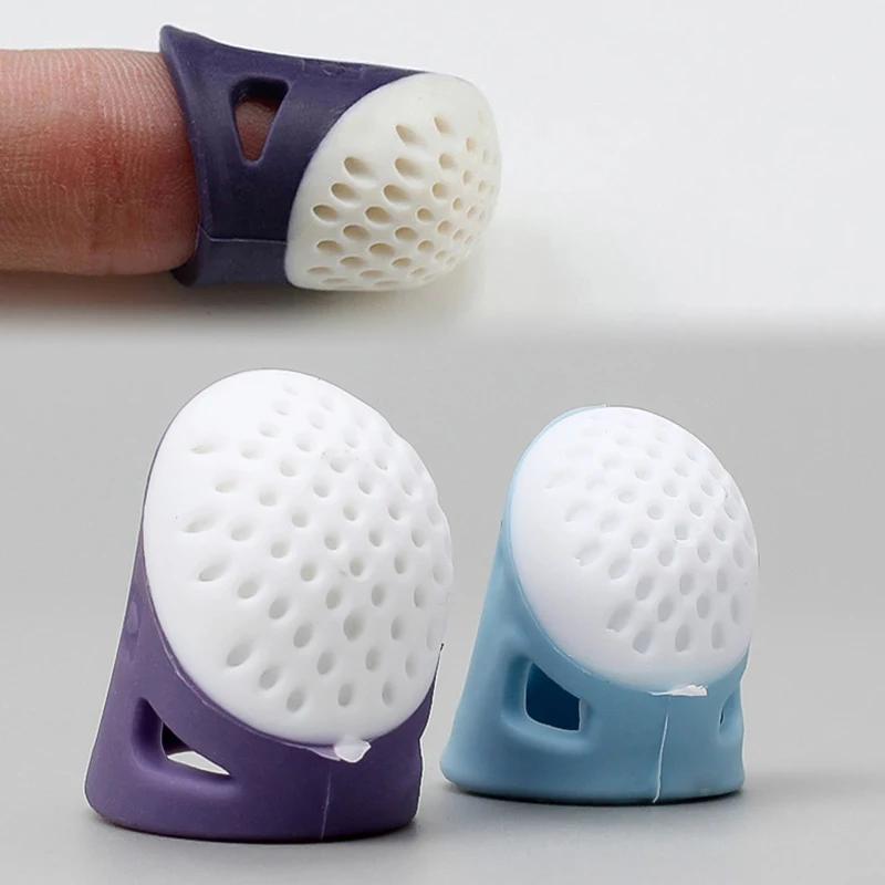 2/4pcs Silicone Thimbles Anti-stick Finger Cover Household Sewing Finger Protector Multifunctional Fingertips Crafts Sewing Tool