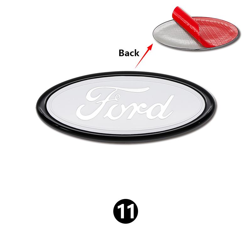 11.5x4.5cm 3D ABS Front Hood Rear Trunk Badge Emblem For Ford Fiesta Focus Mondeo Mustang Ranger Kuga Edge Auto Tuning Accessory